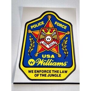 Williams Police Force Pinball Sticker Decal USA Arcade Memorabilia Original